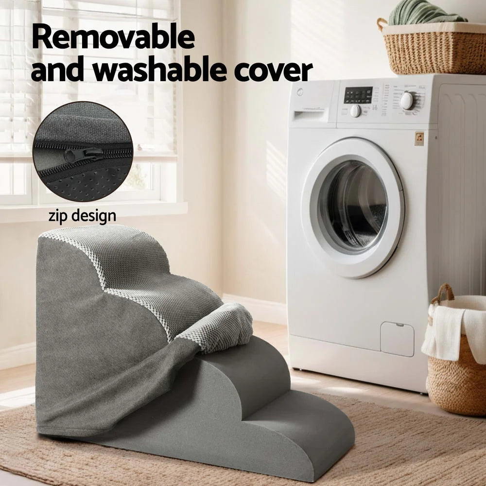 Dog Ramp Steps Foam 4 Tier Pet Stairs for Bed Sofa Car