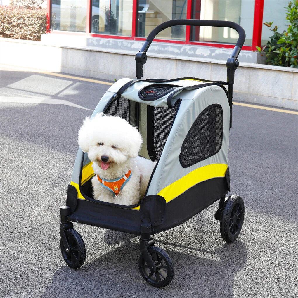 Cart with dog stroller foldable pet