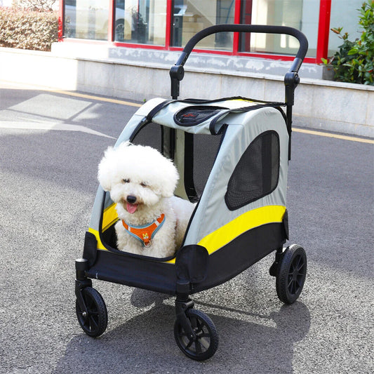 Dog Stroller Foldable Pet Travel Cart M Size - Pet Care >