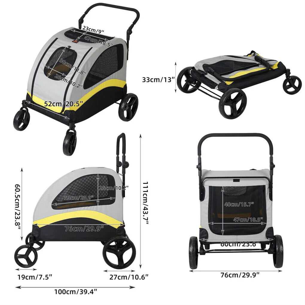 Dog Stroller Large Foldable Pet Travel
