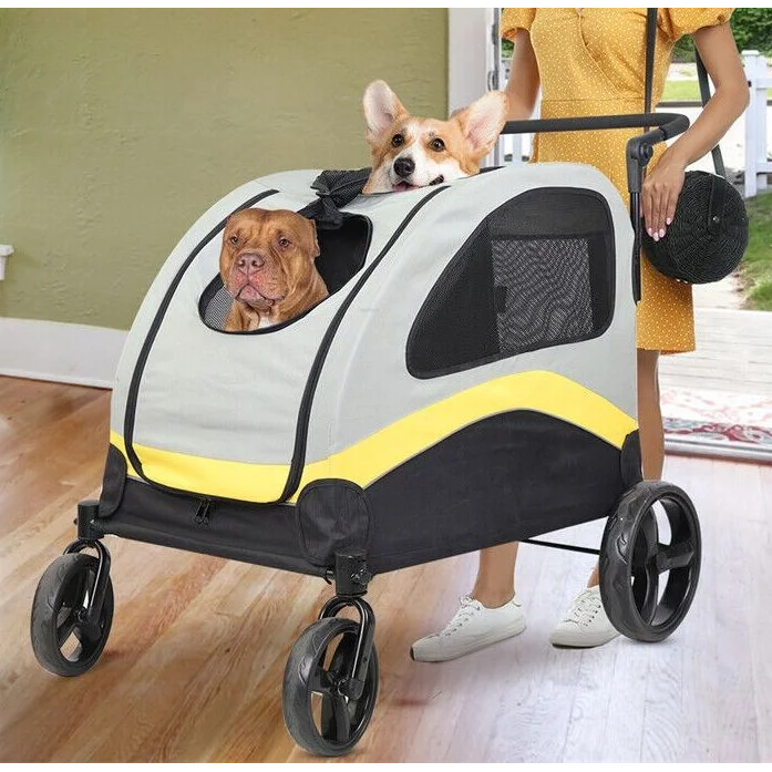 Cart with dog stroller w divider