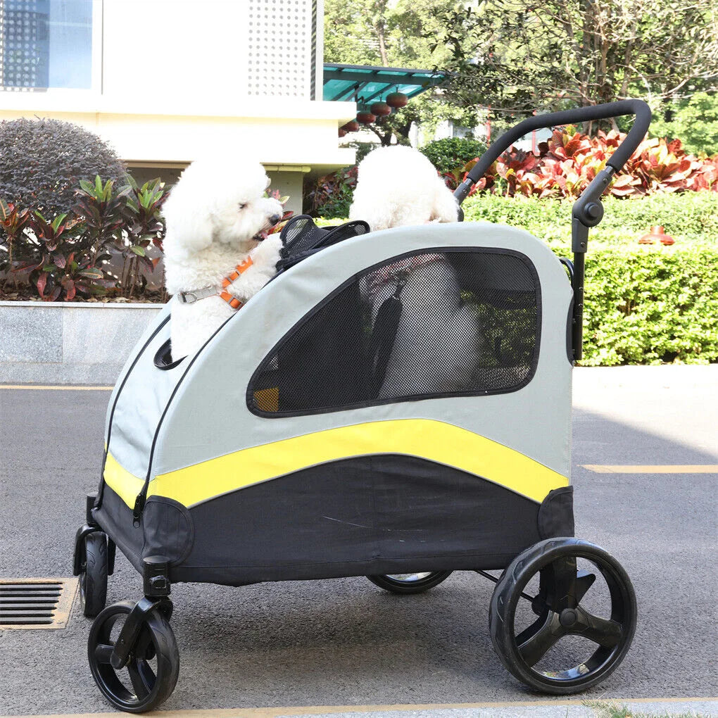 Cart with dog stroller w divider foldable