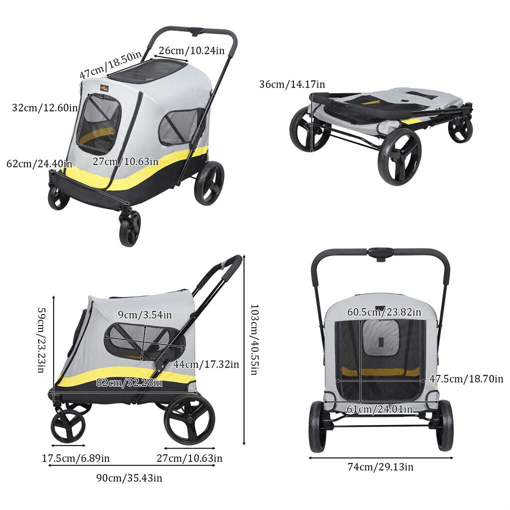 Dog stroller w rain cart