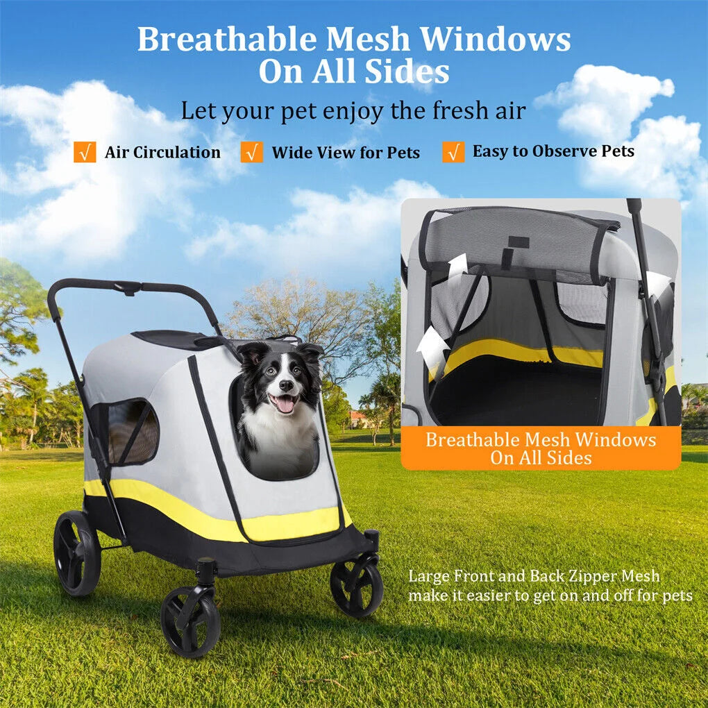 Dog Stroller w Rain Cover Foldable