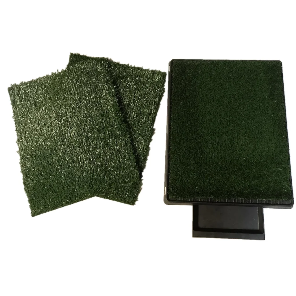 Dog Toilet Indoor Grass Potty Training Mat Loo Pad with 3