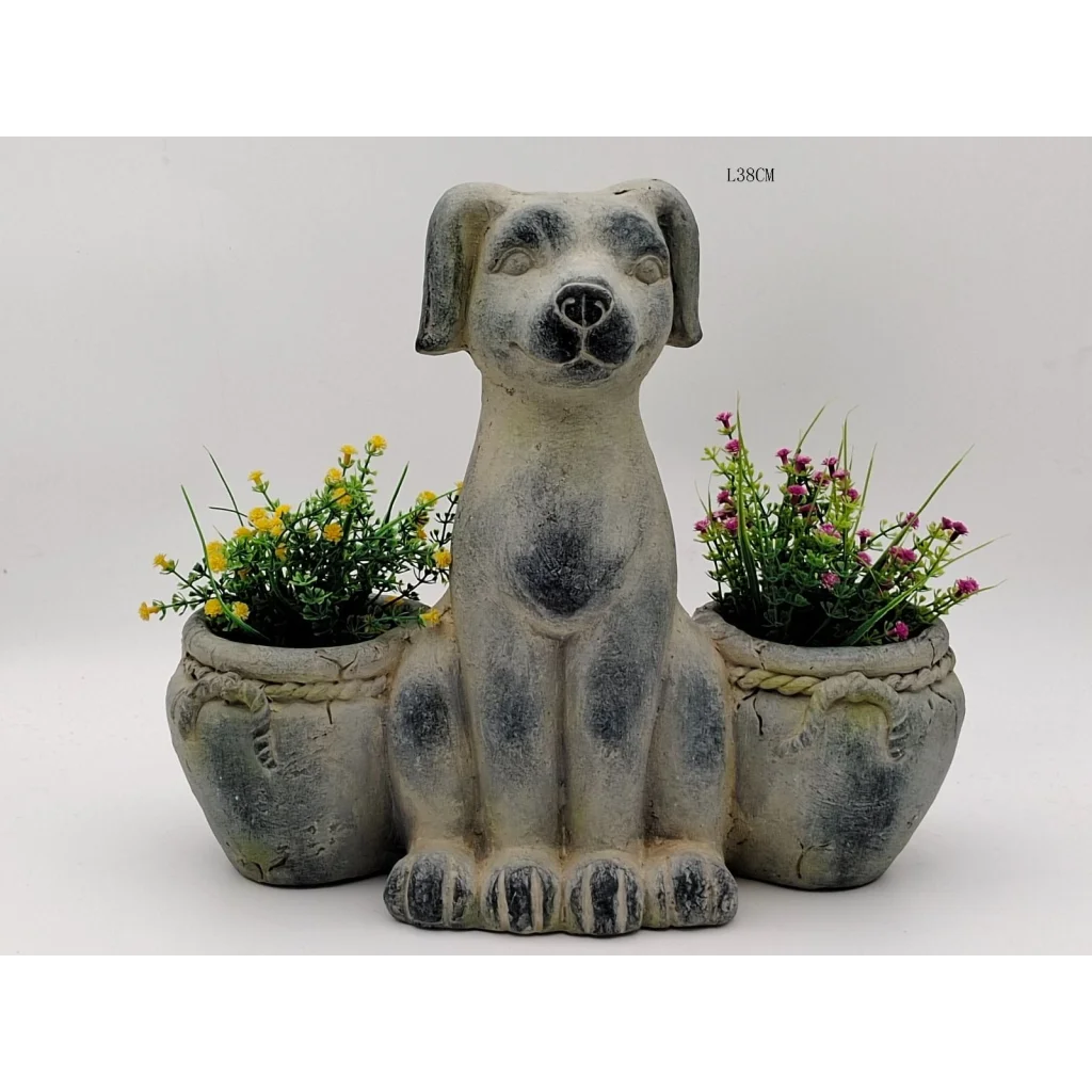Dog pots Planter with artificial plants potted 379