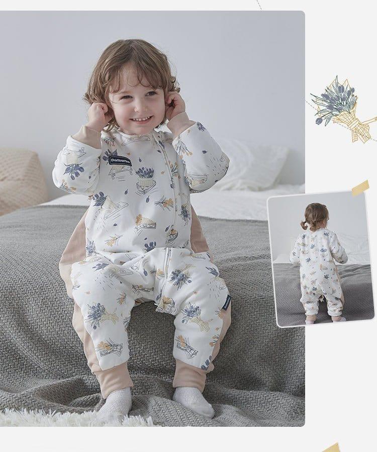 Domiamia Thick Padded Minky Dot Cotton Split-Leg Sleep Sack-2.5 TOG - Wildflower Boquet