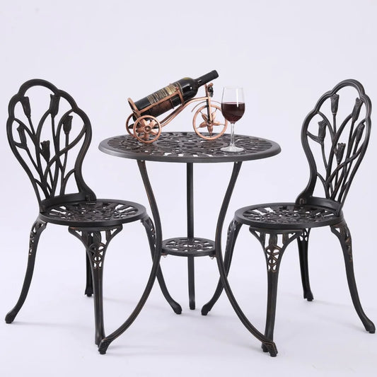 Dominique Cast Aluminium Bistro Set 2 Seater