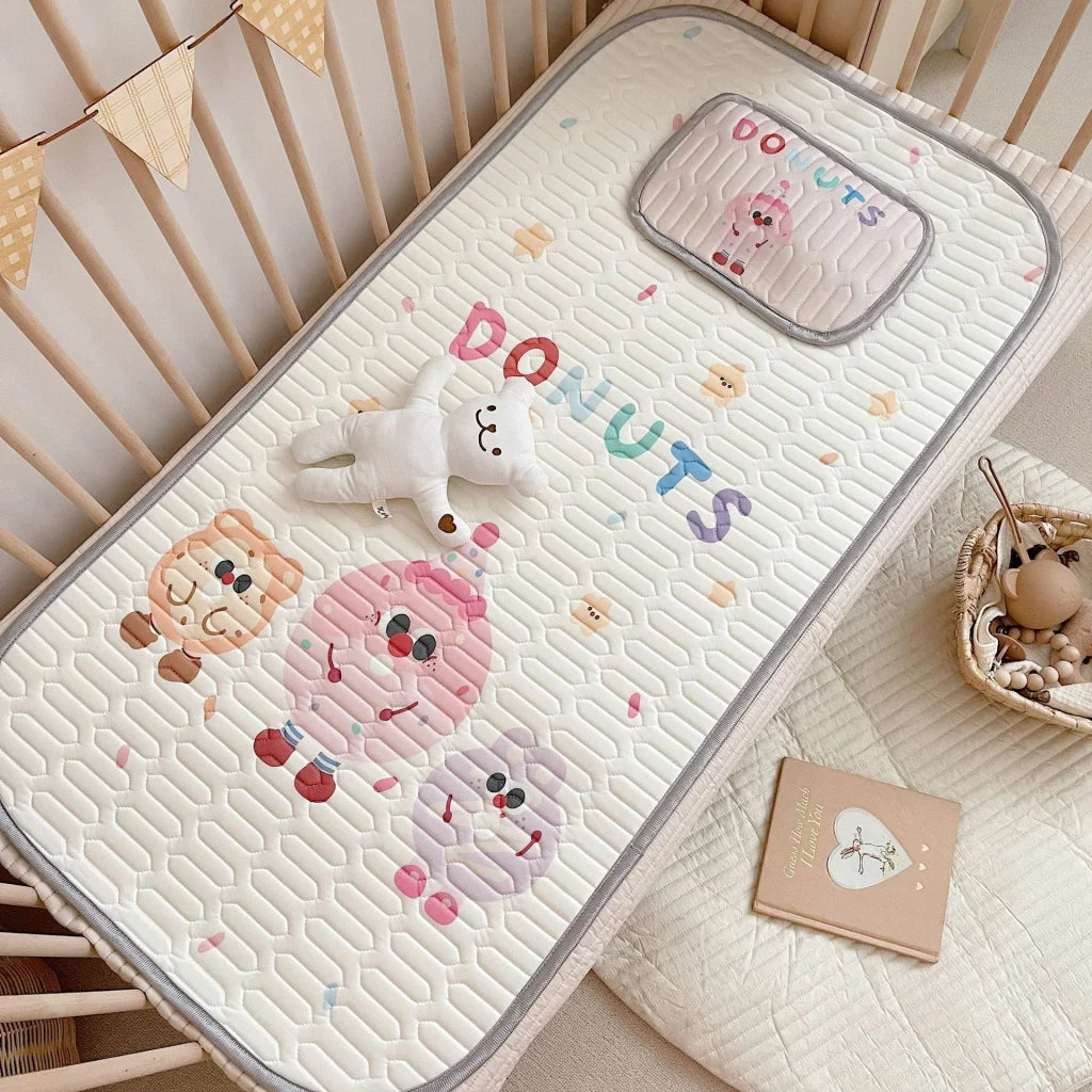 Donuts Pattern 2 Piece Set Kids Cooling Pad Set - 60x120cm