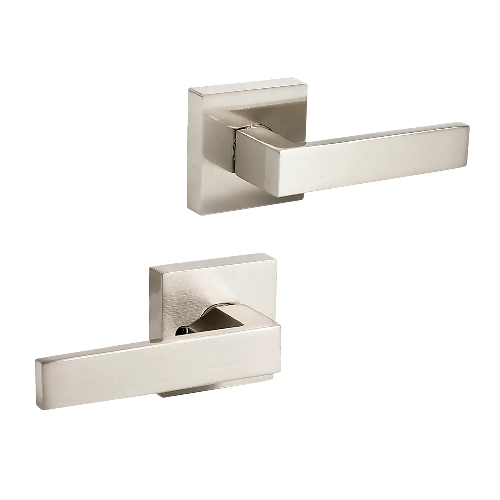 Door Handle Set - Lever Passage Function Square - Satin