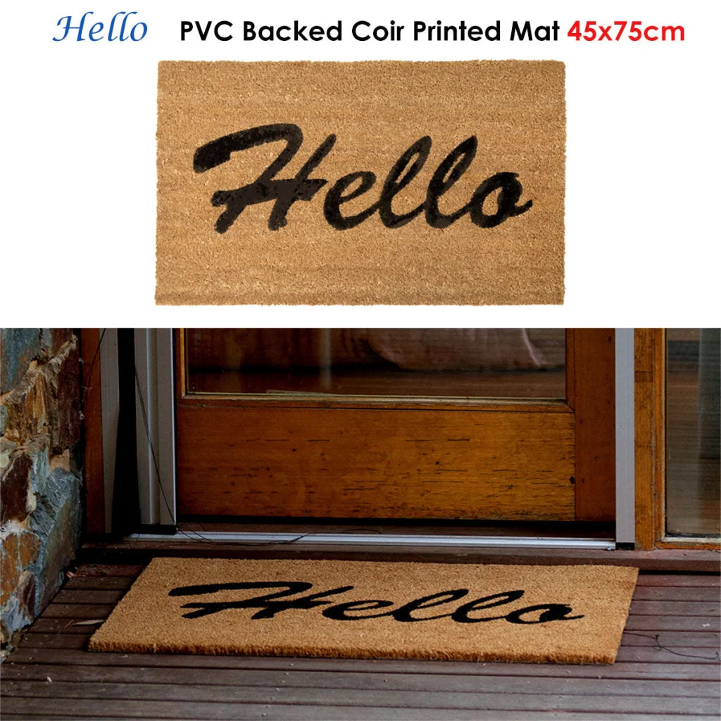 Door Mat PVC Backed J.Elliot Home Hello Printed - Home &