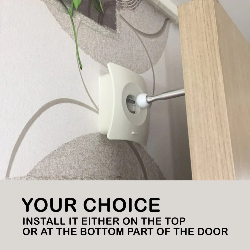 Door Stopper Wall Mount Adhesive Catch Hole 4X - Pink