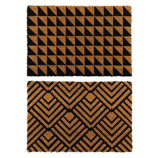 Doormat Set of 2 for Front Door Entryway Cursive Natural
