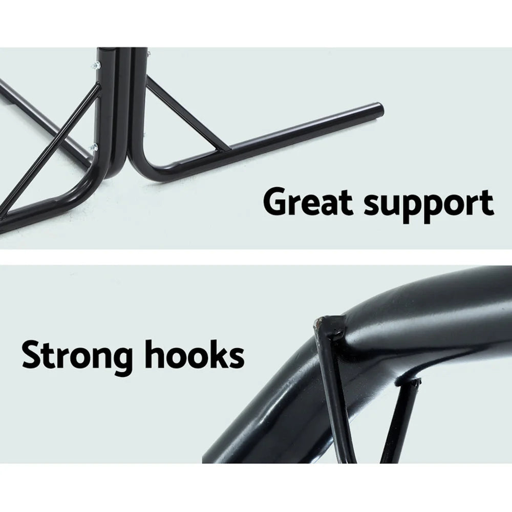 Double Hammock Chair Stand Steel Frame 2 Person Outdoor