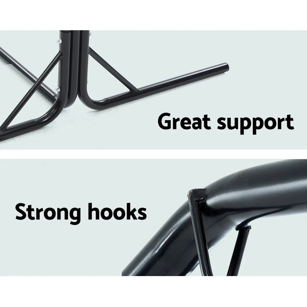 Double Hammock Chair Stand Steel Frame 2 Person Outdoor