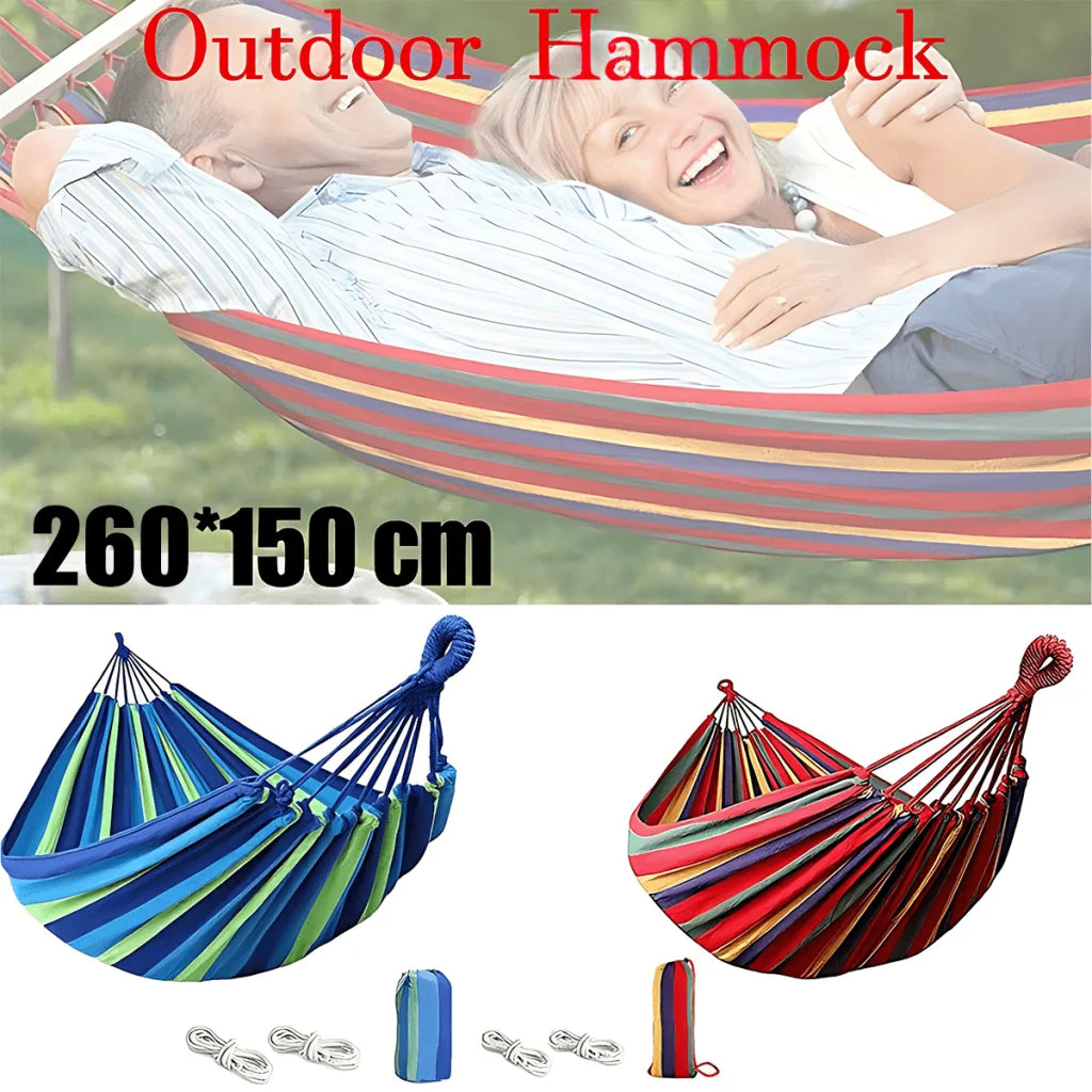 Double Outdoor Hammock 260x150cm with Straps for Camping