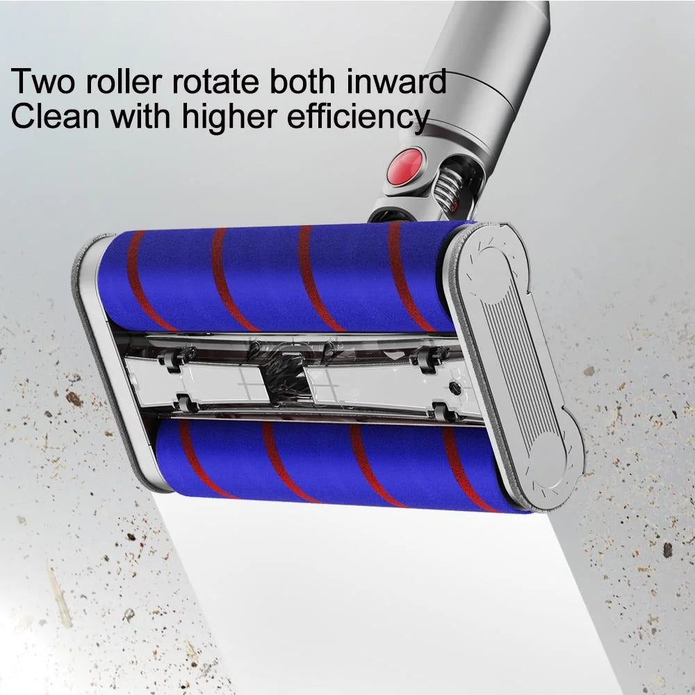 Double Roller Soft Velvet Floor Brush with Led for Dyson