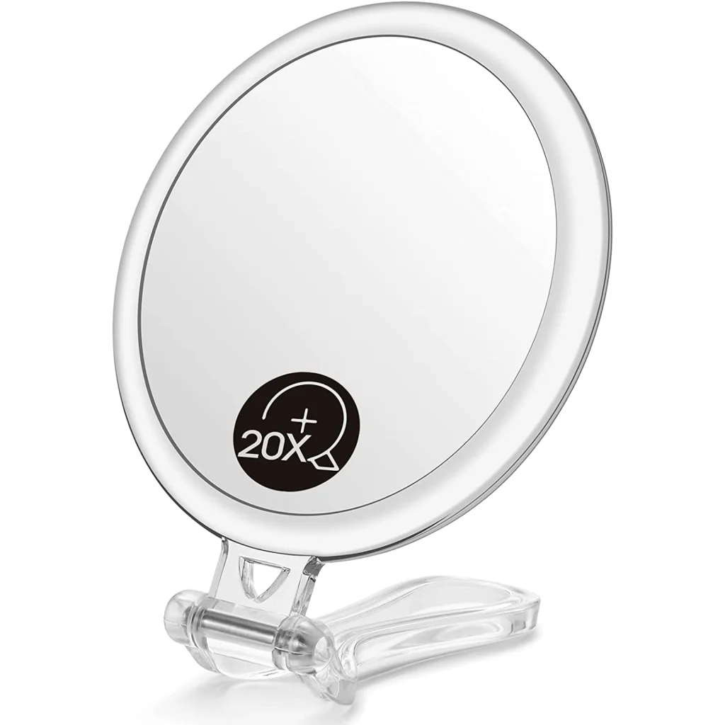 Double-Sided 1X/20X Magnifying Foldable Makeup Mirror