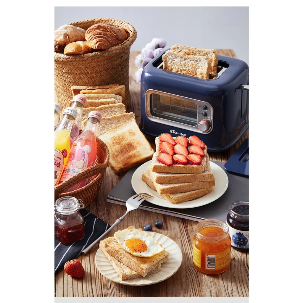 Double Slots Bread Toaster with Glass Window BEAR DSL-C02X1