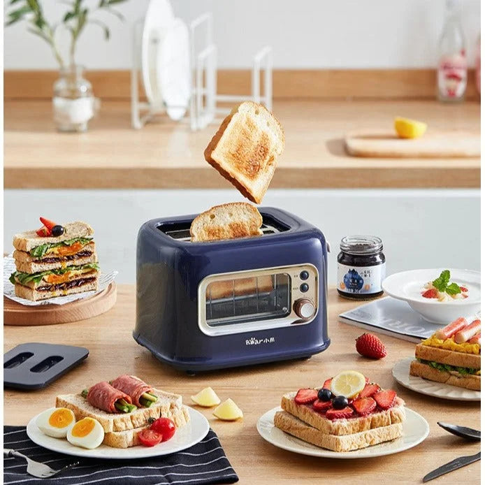 Double Slots Bread Toaster with Glass Window BEAR DSL-C02X1