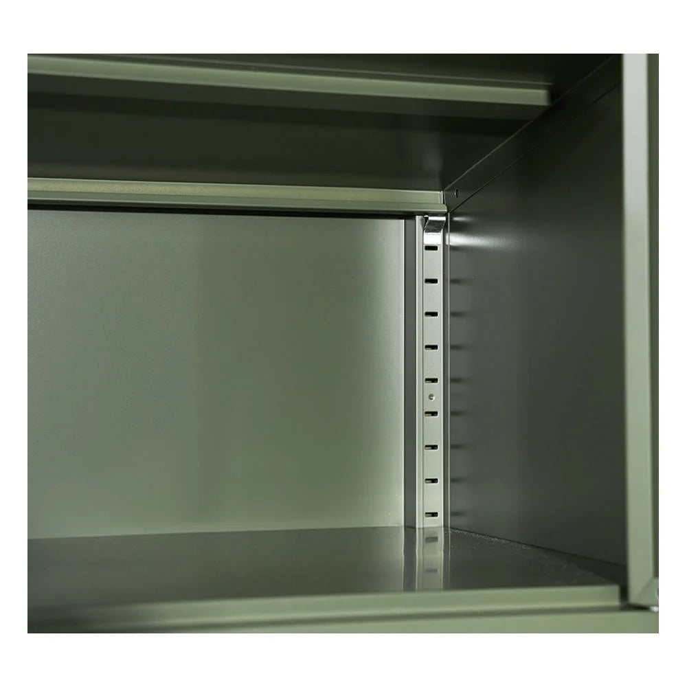 Double Storage Cabinet Shelf Organizer Bedroom - Green