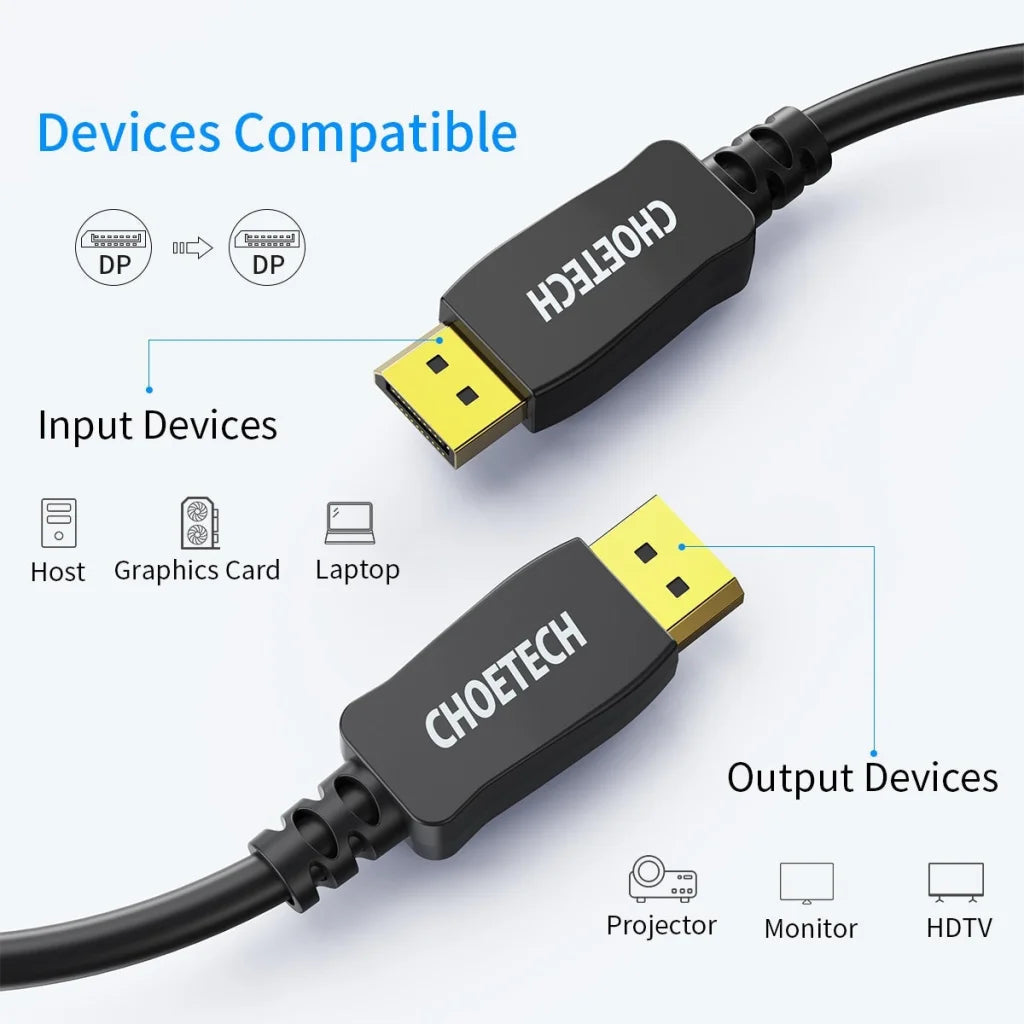 DP to DP Cable CHOETECH XDD01 2M 8K 60Hz