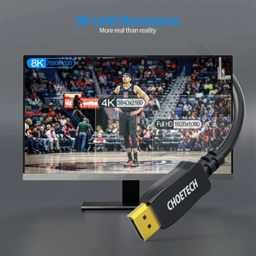 DP to DP Cable CHOETECH XDD01 2M 8K 60Hz