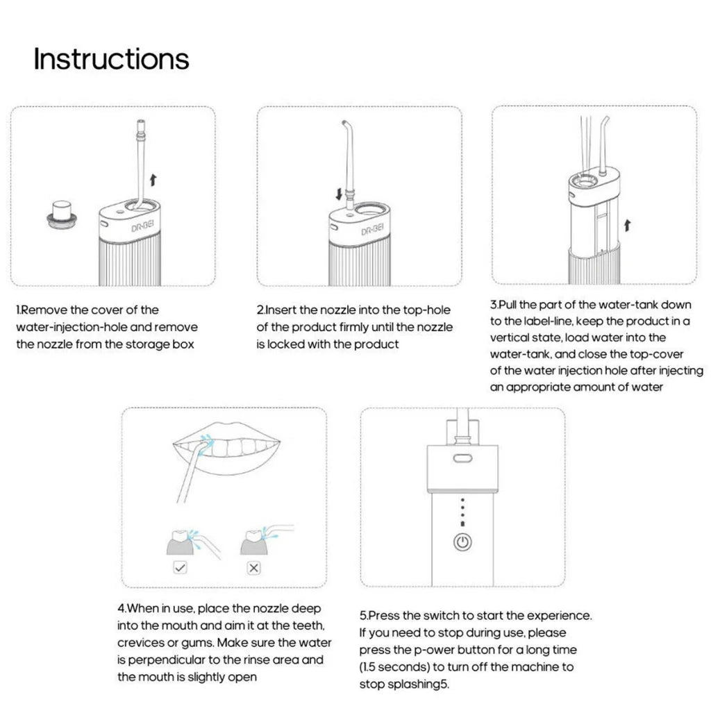 DR.BEI Portable Water Flosser GF3 - Health & Beauty >
