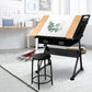 Drafting Table with Stool Tilt Natural/Black - Office