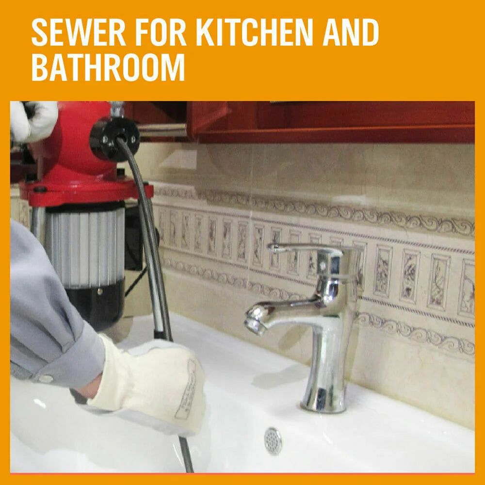 Drain Cleaner 400W Eel Rigid Plumbing Sewerage Pipe Machine