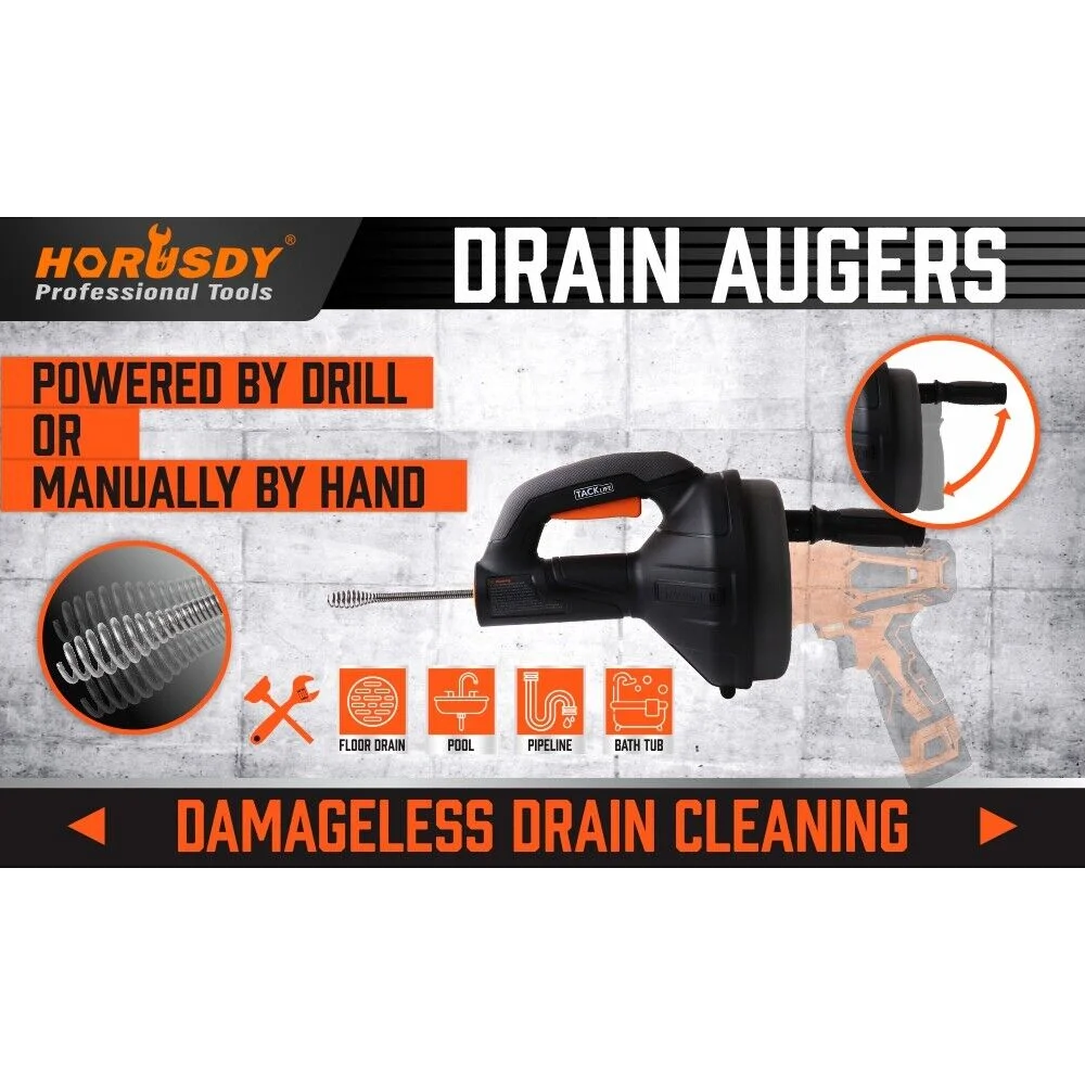 Drain Cleaner Auger Plumbing Unblocker Sewage Pipe Cleaning