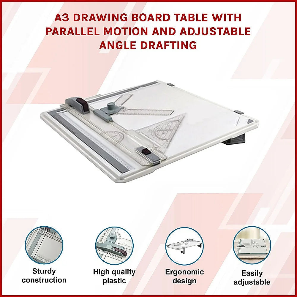 Drawing Board A3 Table with Parallel Motion and Adjustable