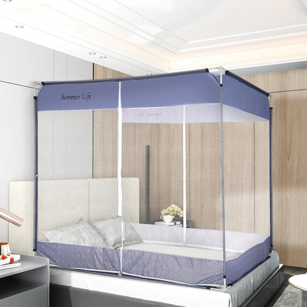 Dreamz Mosquito Bed Nets Foldable Canopy Square Blue-1973193961585643526