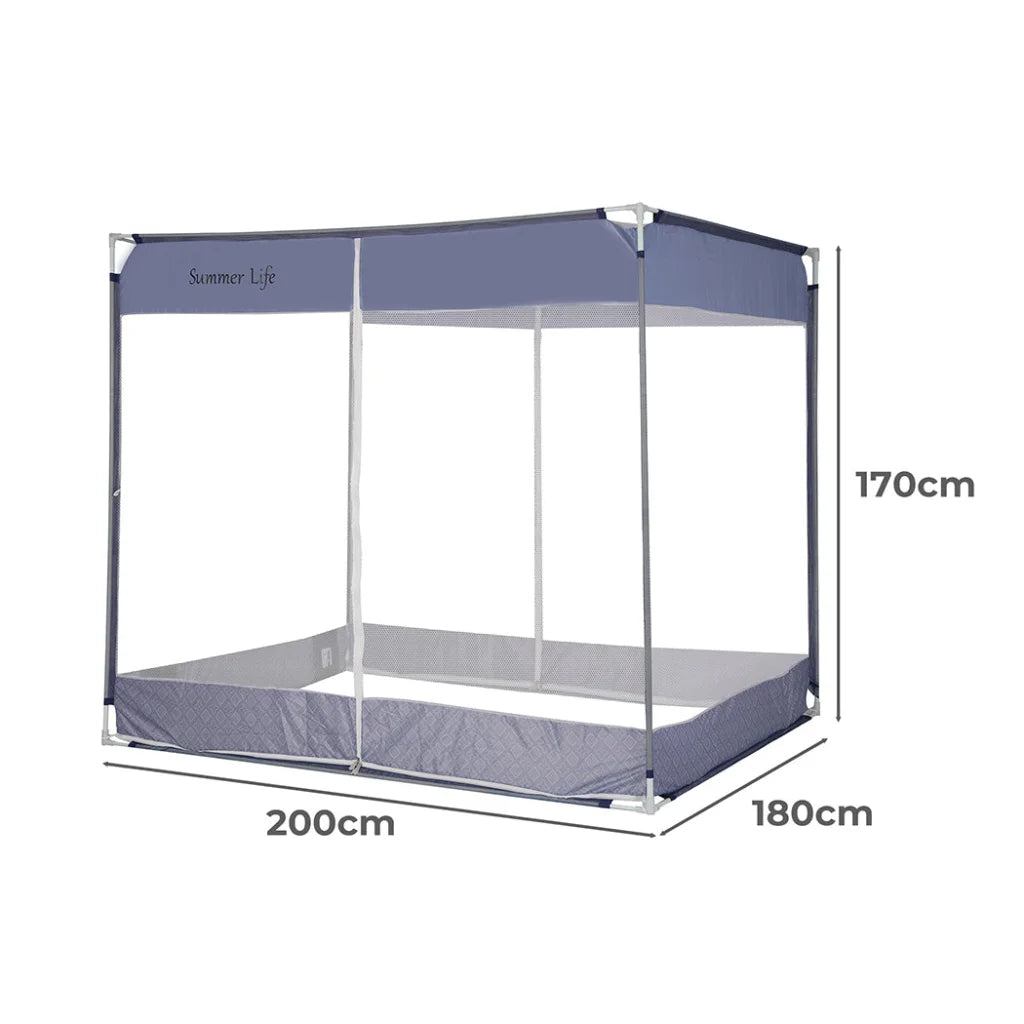 Dreamz Mosquito Bed Nets Foldable Canopy Square Blue-1973193961585643522