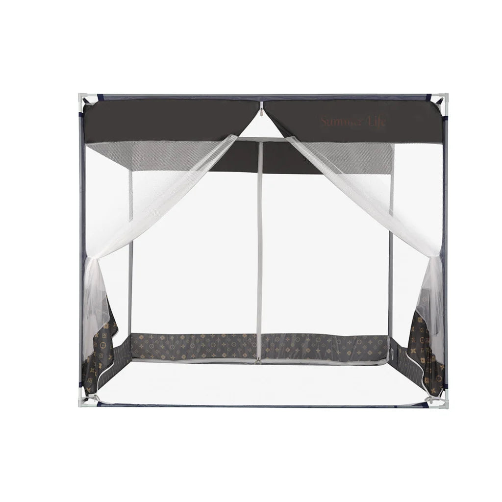 Dreamz Mosquito Bed Nets Foldable Canopy Square Grey-1973193962177040385