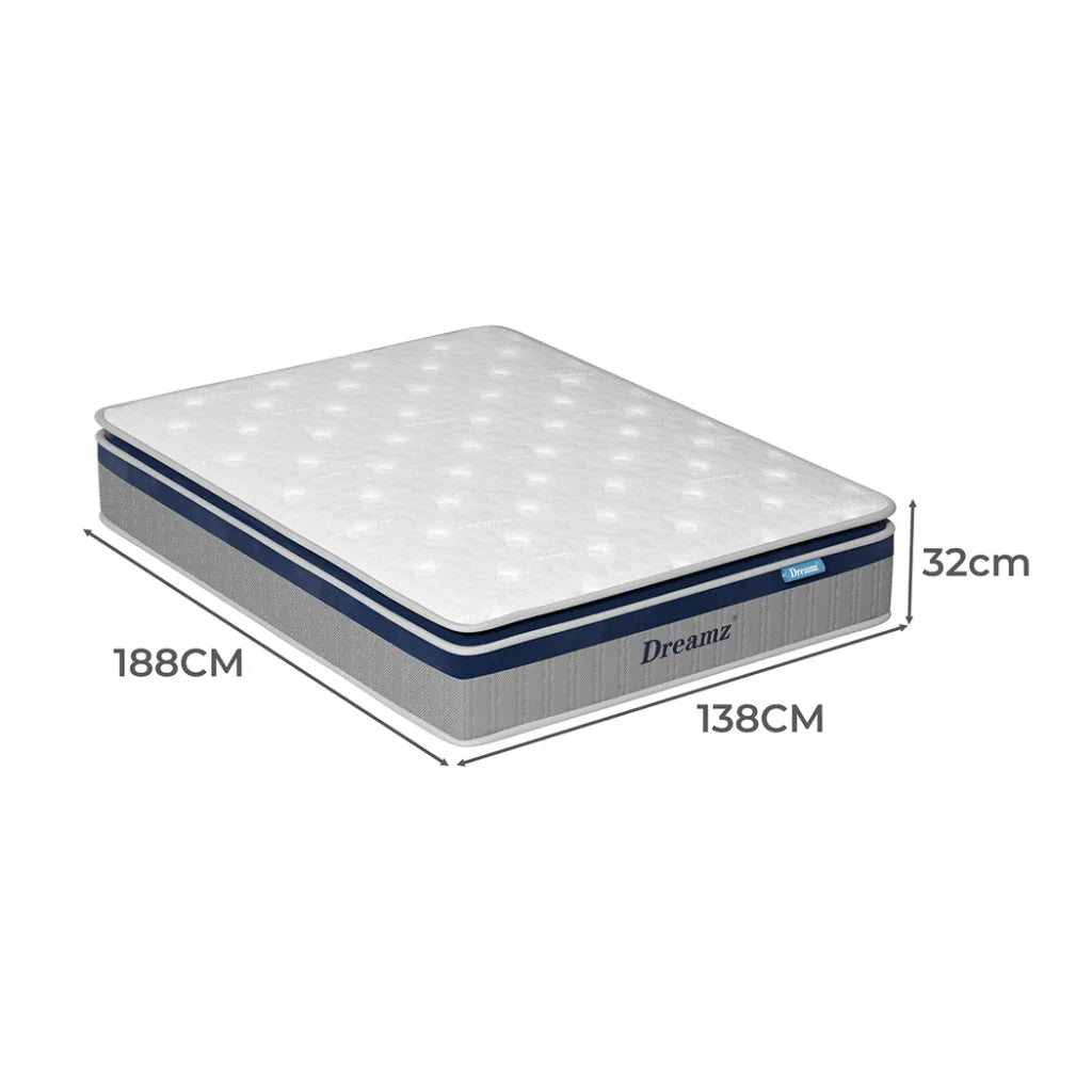 DreamZ Spring Mattress Pillow Top All Sizes 32CM 462