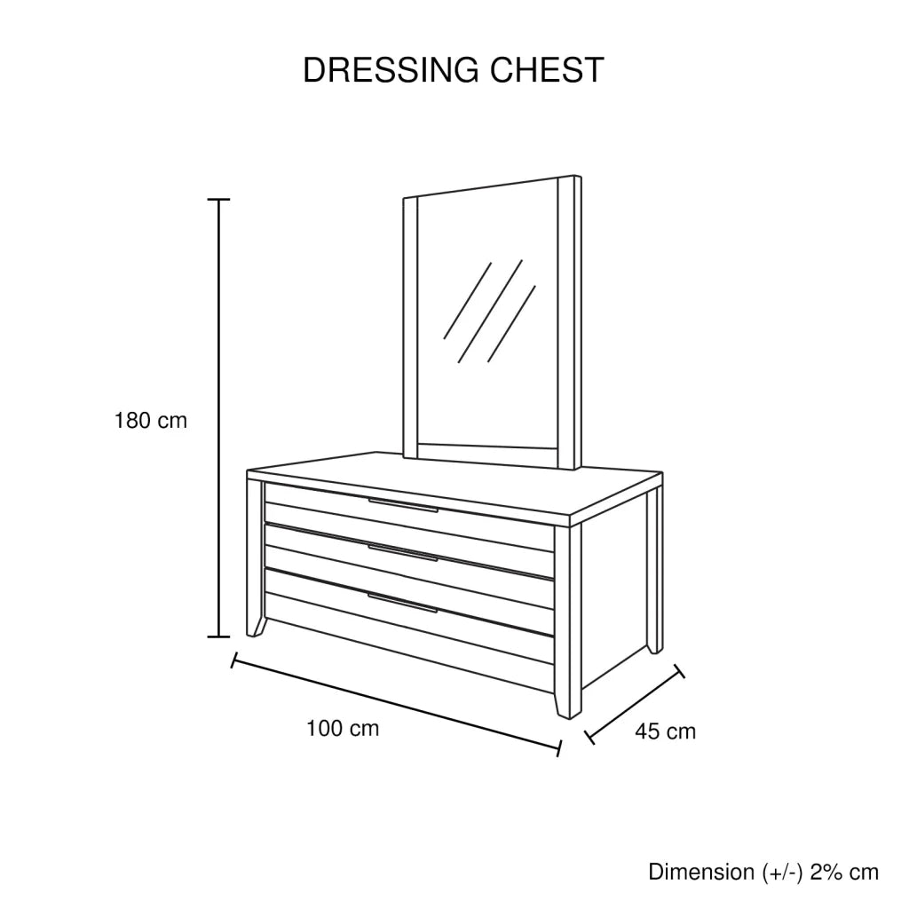 Dresser Cielo 3 Drawers - Oak Colour - Bedroom