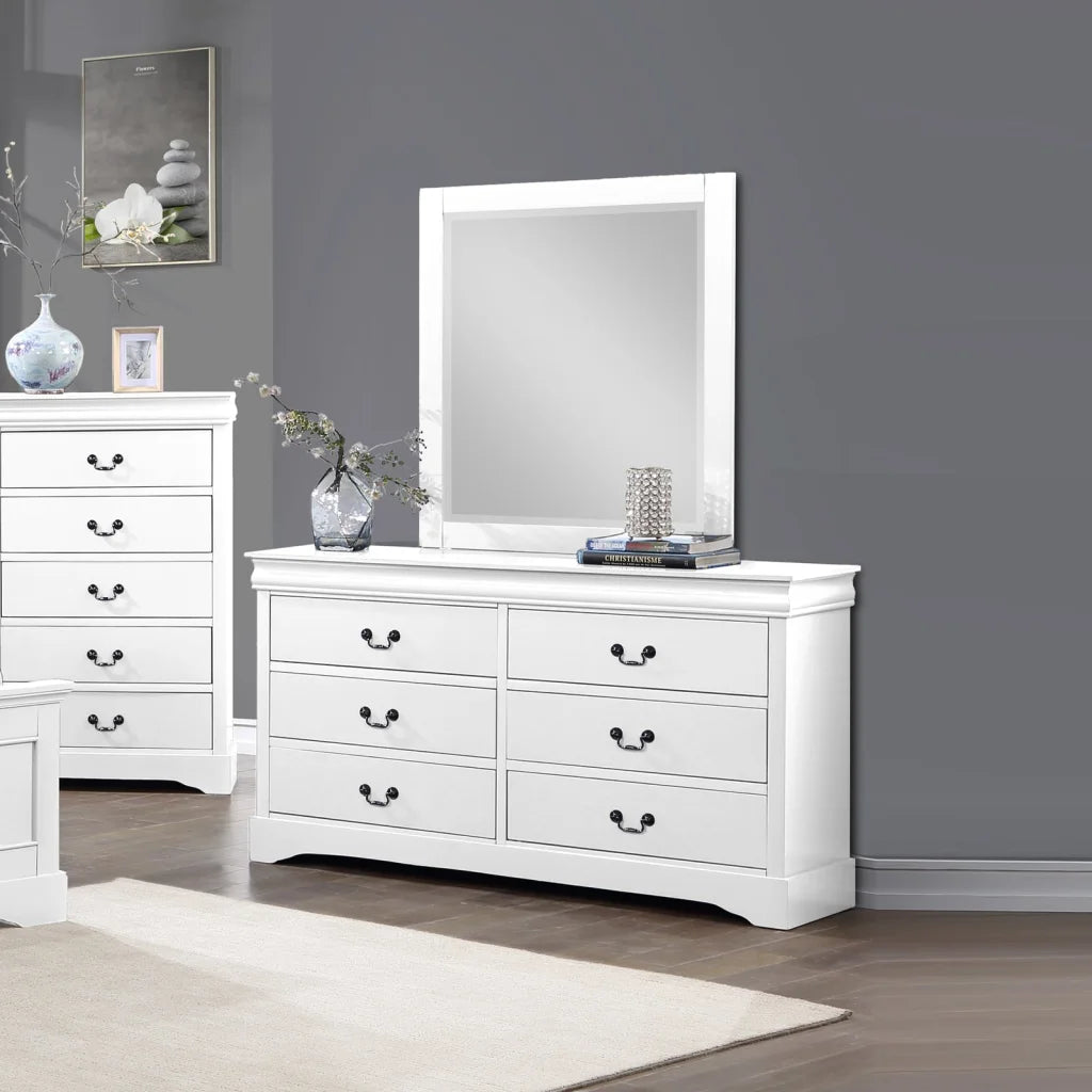 Dressing Chest with 6 Storage Drawers in Solid Wooden