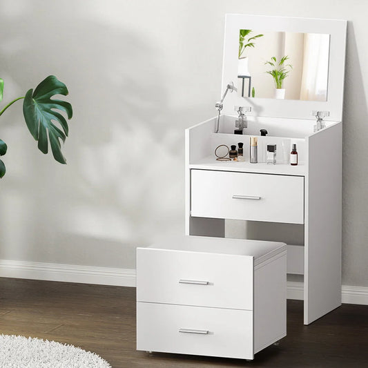 Dressing Table & Bedside Tables 2-in-1 Hidden Makeup Mirror