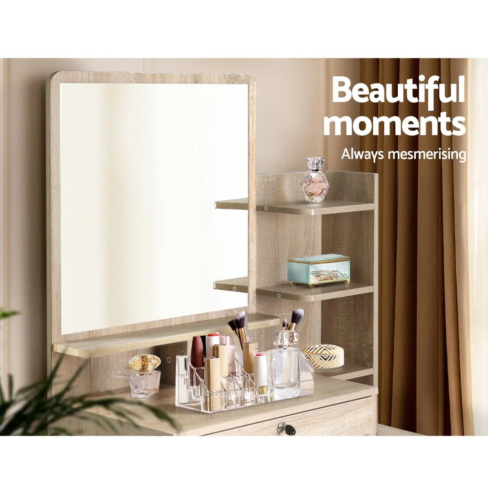 Dressing Table Mirror Stool Set Vanity Makeup Desk
