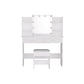 Dressing Table Set with Stool and 10 LED Bulbs - White