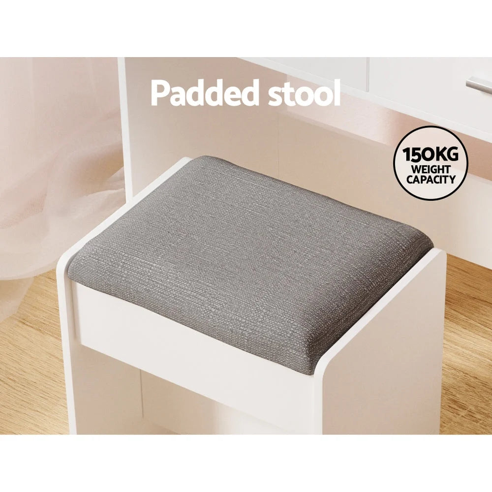 Dressing Table Vanity Desk LED 10-Bulb Makeup Mirror Stool