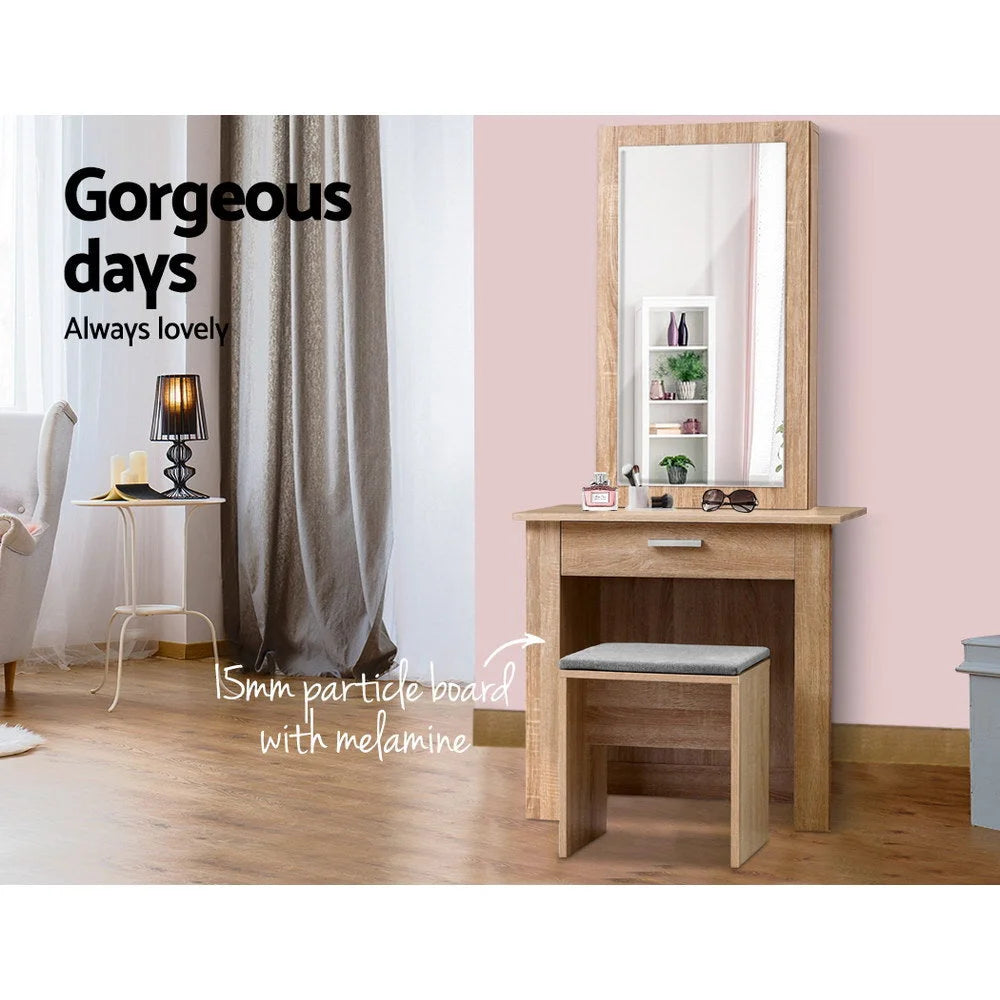 Dressing Table with Mirror and Stool Jewellery Cabinet