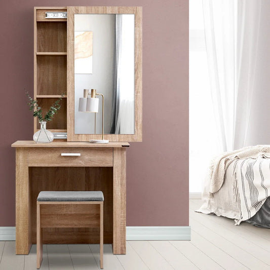 Dressing Table with Mirror and Stool Jewellery Cabinet