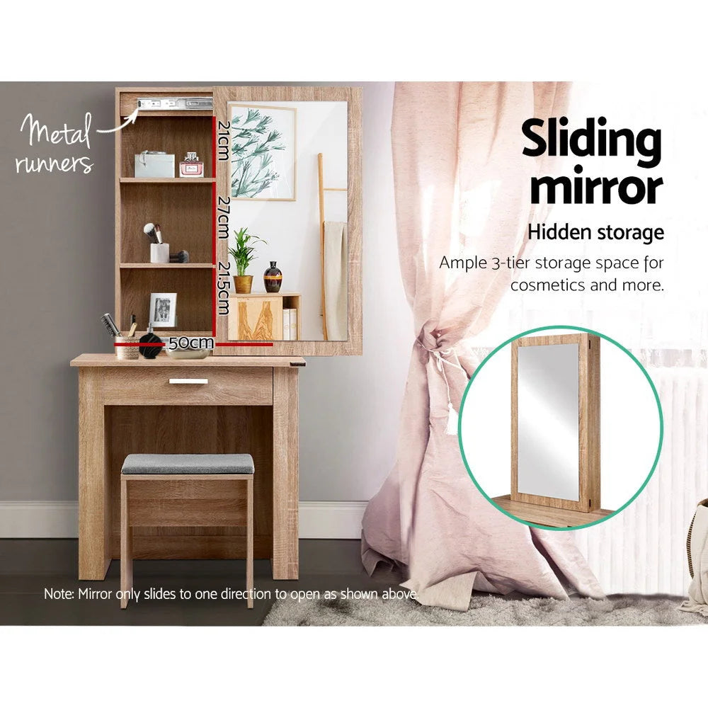 Dressing Table with Mirror and Stool Jewellery Cabinet