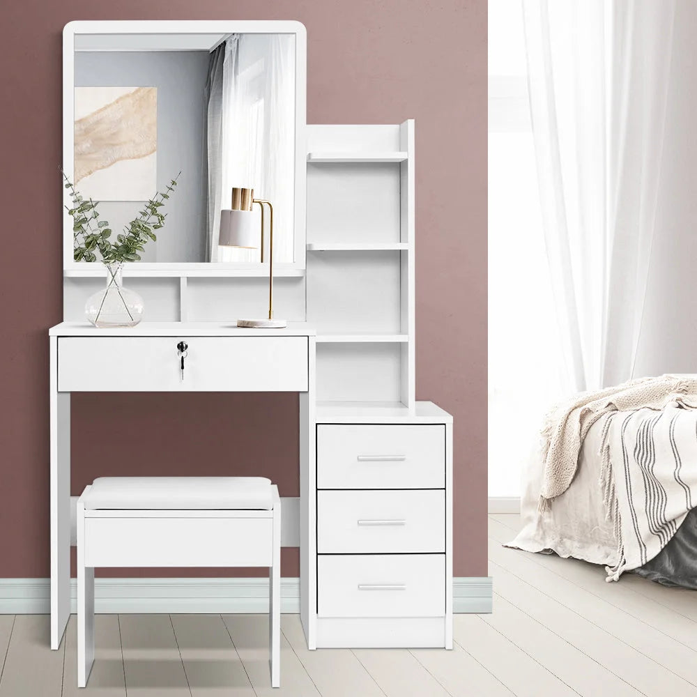 Dressing Table with Mirror Stool Jewellery Cabinet Makeup