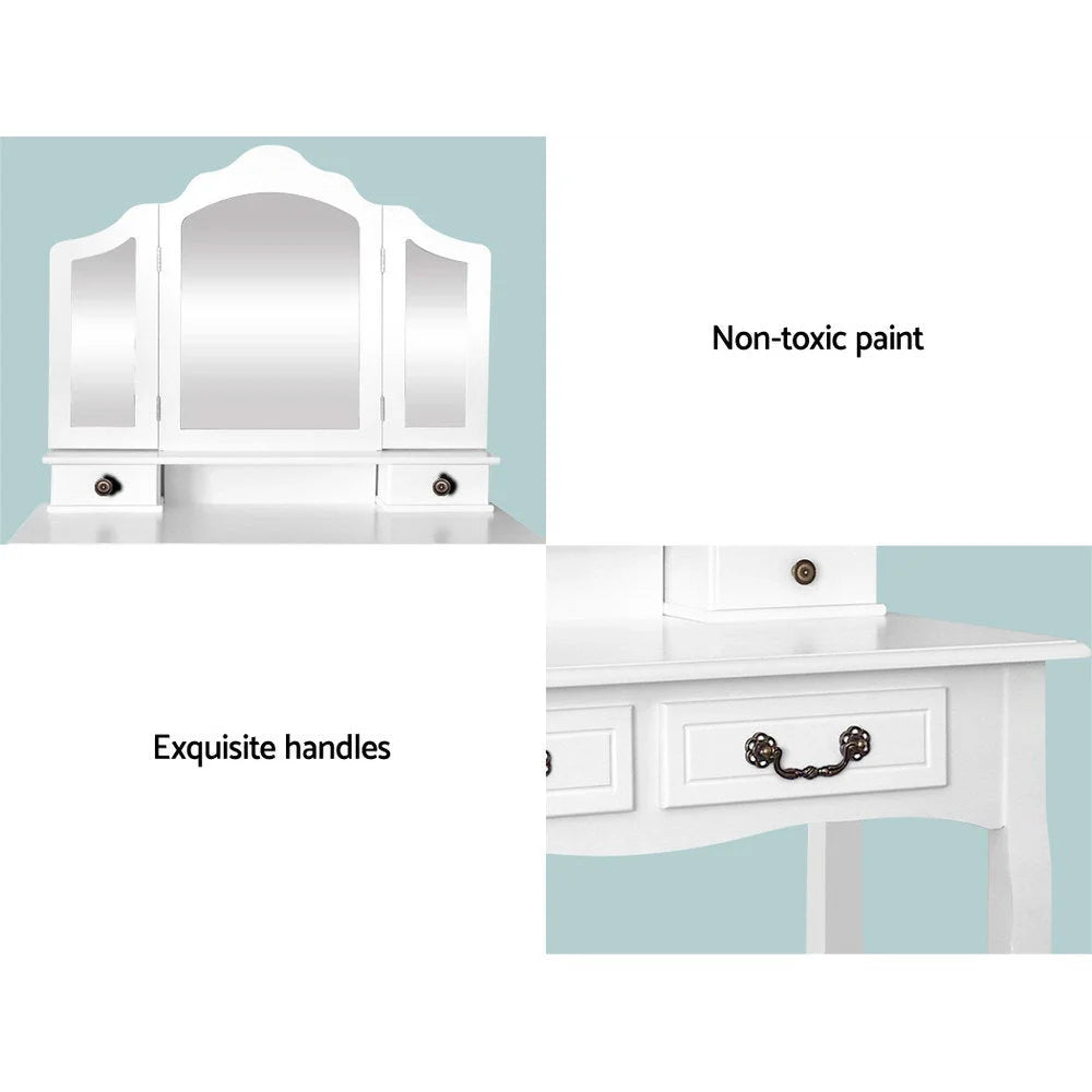 Dressing Table with Mirror White - Bedroom