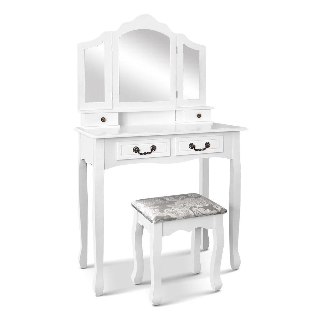 Dressing Table with Mirror White - Bedroom