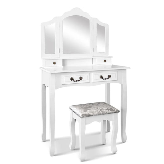 Dressing Table with Mirror White - Bedroom