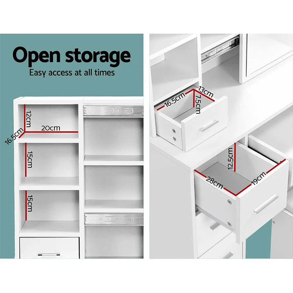Dressing Table with Stool Mirror Jewellery Cabinet Makeup